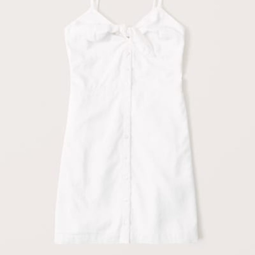 Abercrombie & Fitch Tie-Front Button-Up Mini Dress, Size M